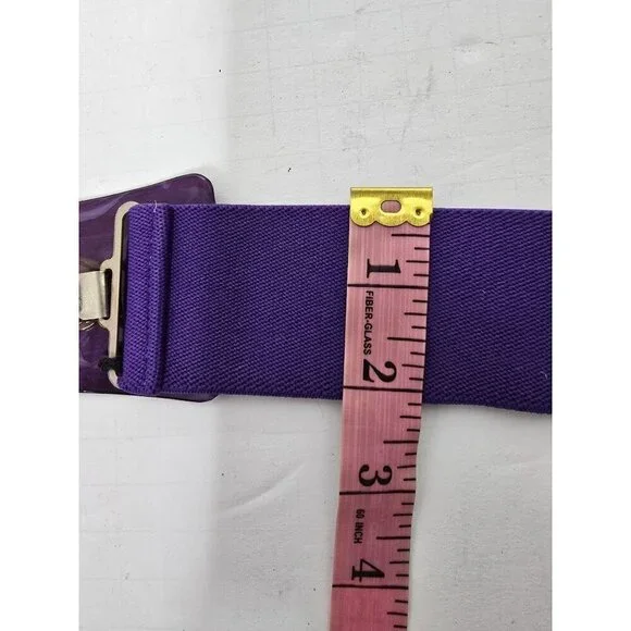 Vintage 1980s Bright Purple Funky Stretchy Belt - Picture 7 of 8